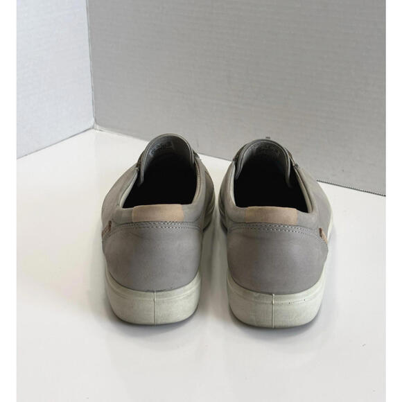 Ecco Soft 7 Shoes Women's US 9/EU40 Gray Leather Zip Up Low Top Comfort Sneakers - Picture 6 of 13